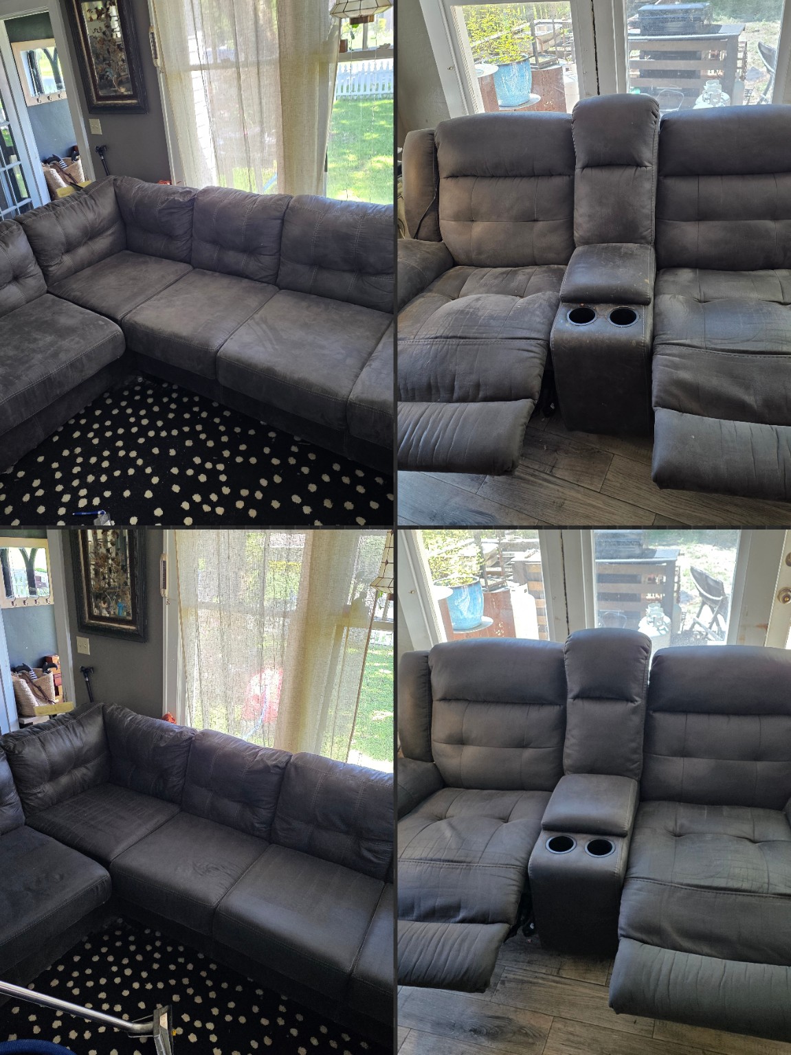 Upholstery cleaning before and after results